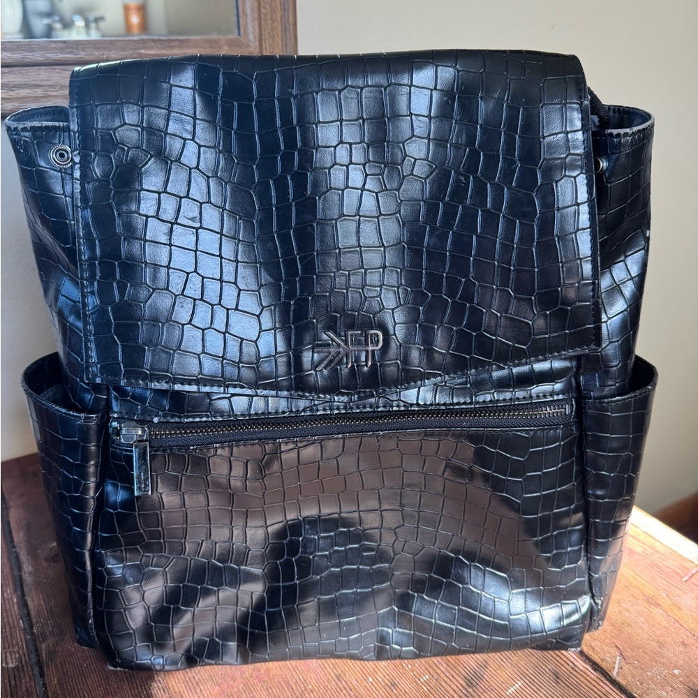 Croc-Embossed Freshly Picked Diaper Bag Backpack